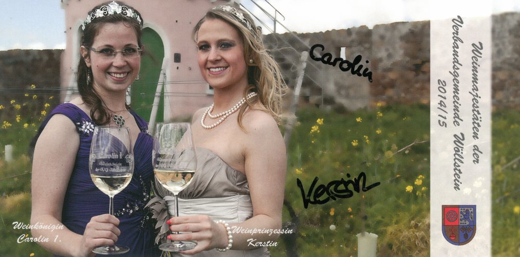 Weinmajestäten VG Wöllstein 2014/2015 Carolin I und Kerstin, Weinmajestäten 2014/2015