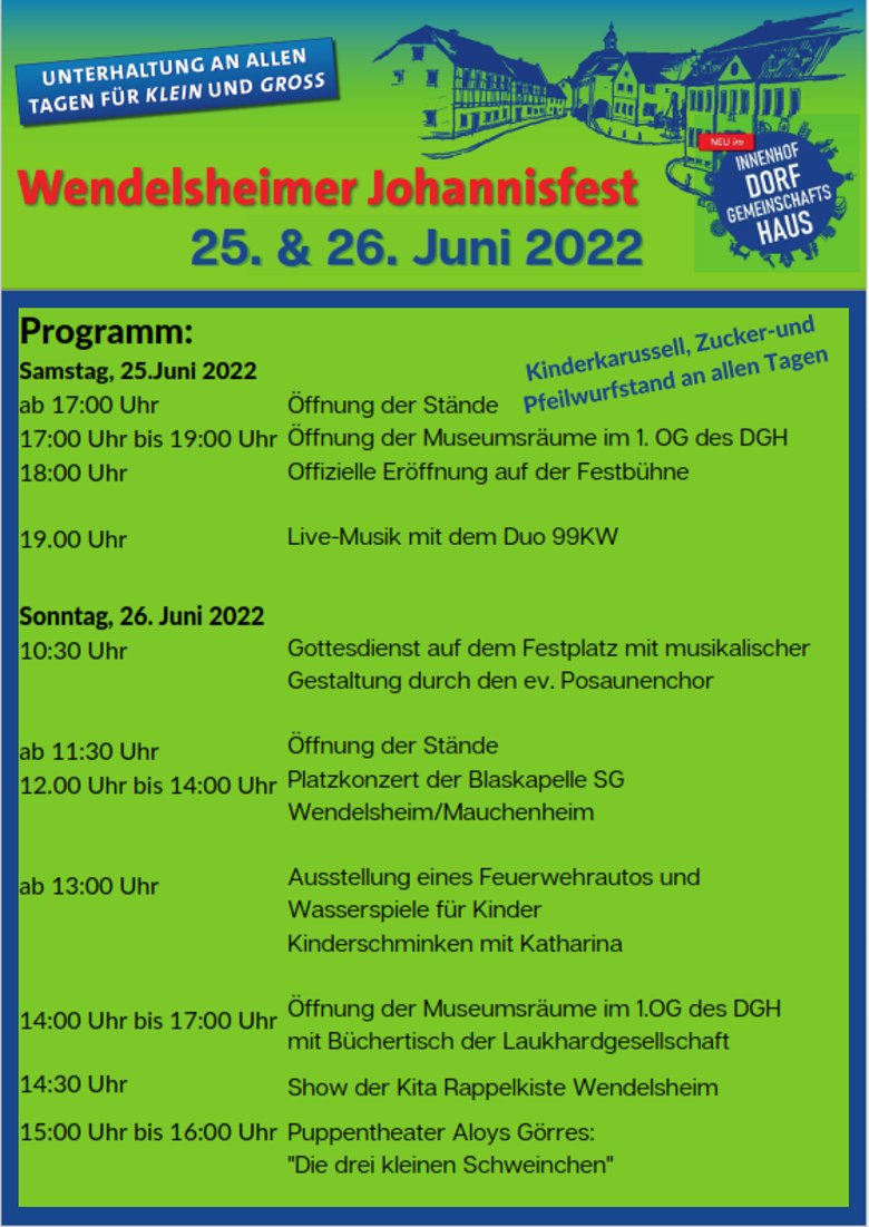 Programm Johannisfest 2022