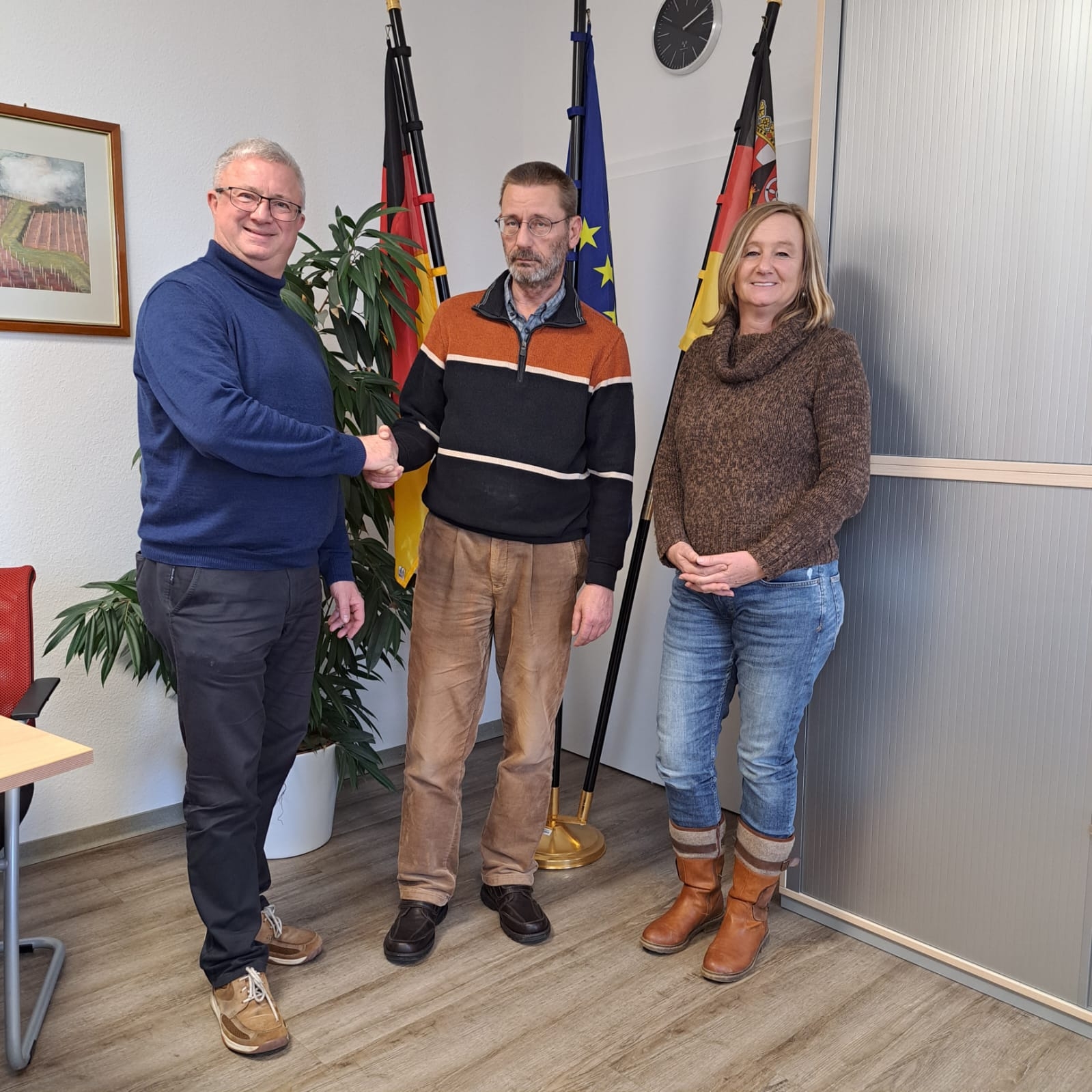 Bürgermeister Gerd Rocker, Hans-Georg Becker und Tina Werner