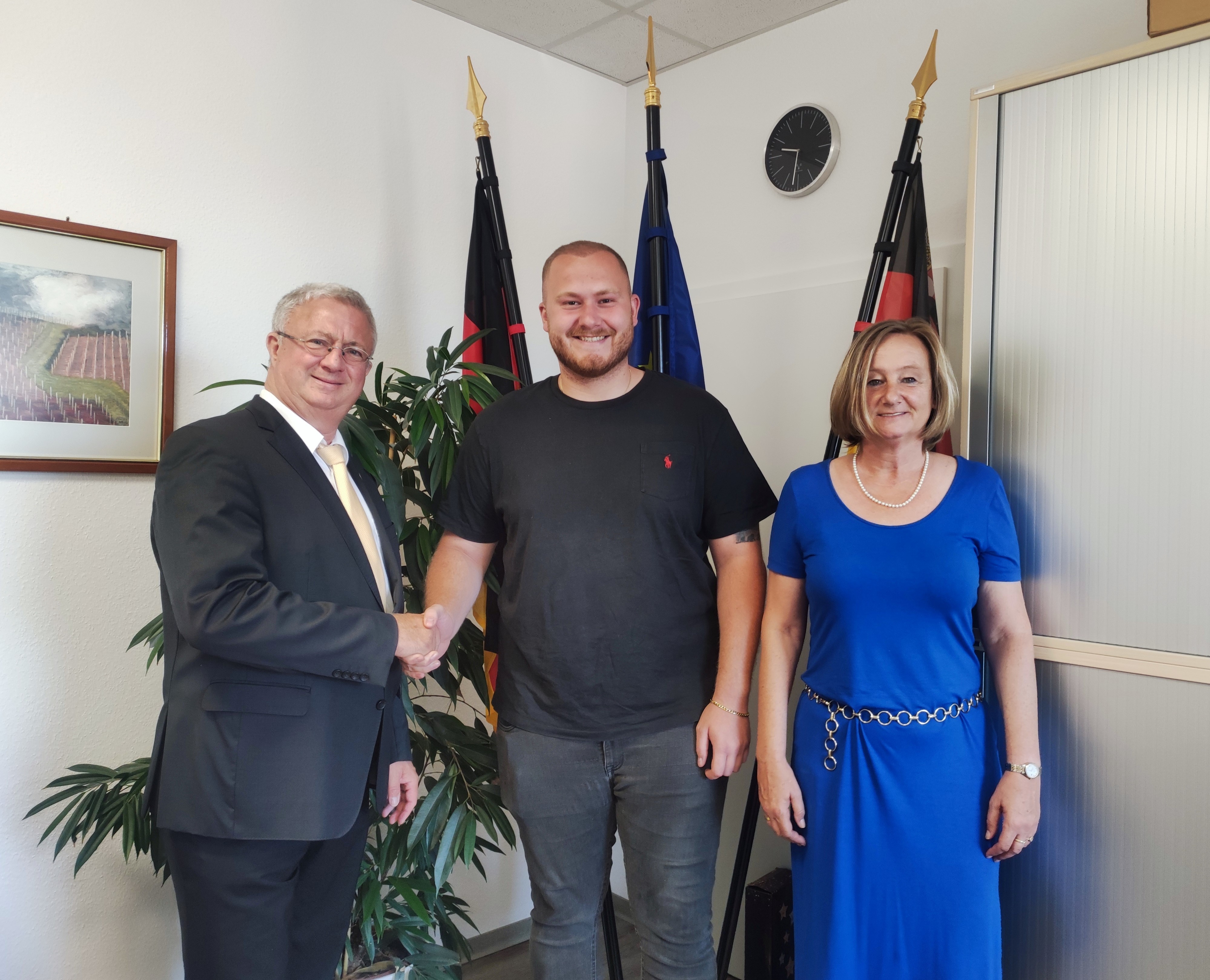 v.L. Bürgermeister Rocker, Sammy Probsdorfer, Tina Werner