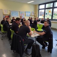 Wehrleiter und Wehrführer der Feuerwehreinheiten beim Workshop