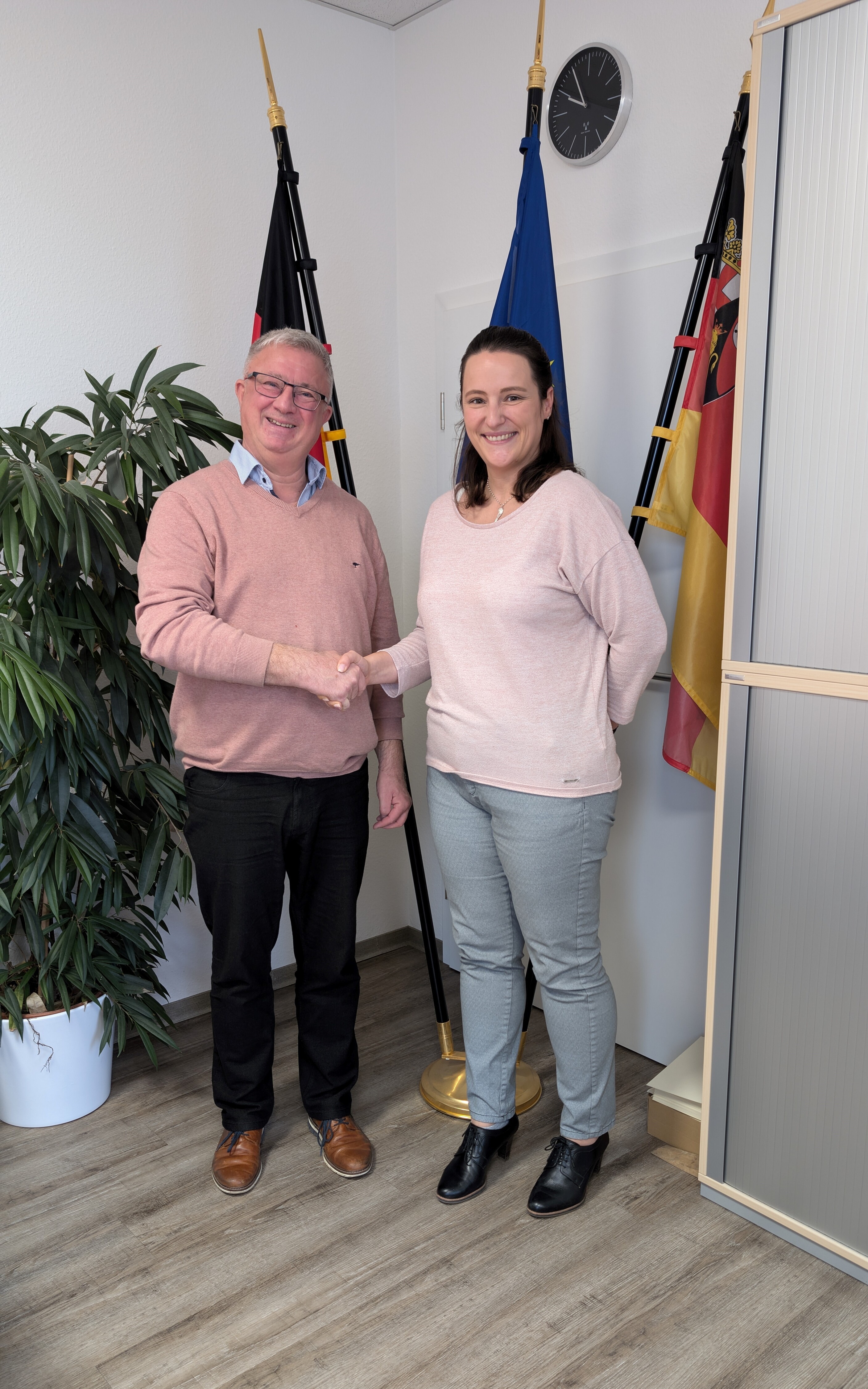 Bürgermeister Rocker und Jasmin Rybok