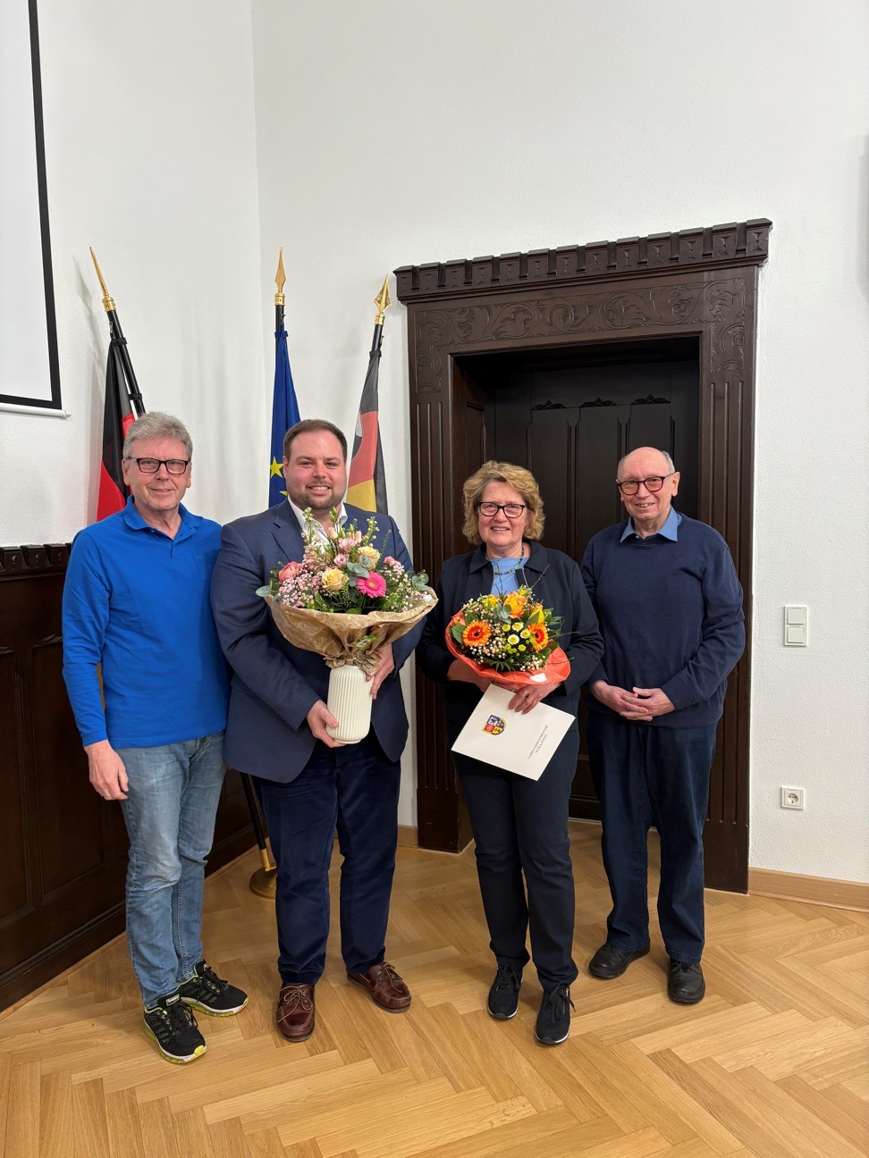 v.L. 1. Beigeordneter A. Schnabel, Bürgermeister J. Brüchert, Beigeordnete A. Kinder, Beigeordneter P. Hollenbach