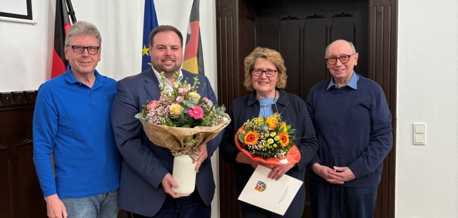 v.L. 1. Beigeordneter A. Schnabel, Bürgermeister J. Brüchert, Beigeordnete A. Kinder, Beigeordneter P. Hollenbach